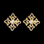 Boucles d'oreilles puces eline – or jaune 9 carats et diamants synt Boucles d'oreilles puces eline – or jaune 9 carats et diamants synt