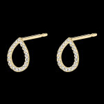 Boucles d'oreilles puces fracheur - alphe - or jaune 9 carats et dia