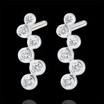 Boucles d'oreilles puces fraîcheur - perles de rosée - or blanc 9 cara Boucles d'oreilles puces fraîcheur - perles de rosée - or blanc 9 cara