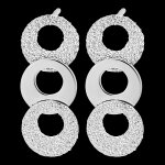 Boucles d'oreilles puces fraîcheur - trio circulus - or blanc 9 carats Boucles d'oreilles puces fraîcheur - trio circulus - or blanc 9 carats