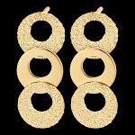 Boucles d'oreilles puces fracheur - trio circulus - or jaune 18 carats