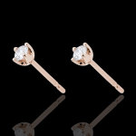 Boucles d'oreilles puces or rose 18 carats et diamant Boucles d'oreilles puces or rose 18 carats et diamant