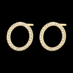 Boucles d'oreilles puces or�ane � or jaune 9 carats et diamants syn