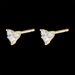 Boucles d'oreilles puces prcieux secret - lovely - or jaune 9 carats e