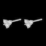 Boucles d'oreilles puces précieux secret - mini lovely - or blanc 9 car Boucles d'oreilles puces précieux secret - mini lovely - or blanc 9 car