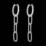 Boucles d'oreilles regard d'orient créoles - pia - 3 maillons - or blan Boucles d'oreilles regard d'orient créoles - pia - 3 maillons - or blan