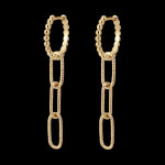 Boucles d'oreilles regard d'orient créoles - pia - 3 maillons - or jaun Boucles d'oreilles regard d'orient créoles - pia - 3 maillons - or jaun