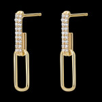 Boucles d'oreilles regard d'orient pendants - pia - 2 maillons - or jaun