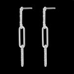 Boucles d'oreilles regard d'orient pendants - pia - 3 maillons - or blan Boucles d'oreilles regard d'orient pendants - pia - 3 maillons - or blan