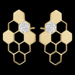 Boucles d'oreilles révélation - or jaune 9 carats et diamants Boucles d'oreilles révélation - or jaune 9 carats et diamants