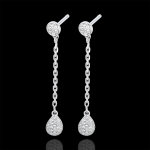 Boucles d'oreilles rha or blanc 18 carats et diamants