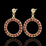 Boucles d'oreilles roseline - grenats - or jaune 9 carats