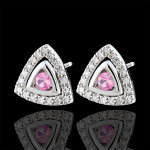 Boucles d'oreilles salma - saphirs roses - or blanc 9 carats Boucles d'oreilles salma - saphirs roses - or blanc 9 carats