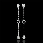Boucles d'oreilles satine - or blanc 9 carats