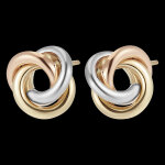 Boucles d'oreilles saturne - trois ors 18 carats