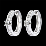 Boucles d'oreilles origine - serti rail - or blanc 18 carats et diamants Boucles d'oreilles origine - serti rail - or blanc 18 carats et diamants