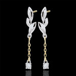 Boucles d'oreilles souffle lger - deux ors - or blanc et or jaune 9 ca