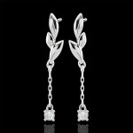 Boucles d'oreilles souffle léger - or blanc 18 carats Boucles d'oreilles souffle léger - or blanc 18 carats