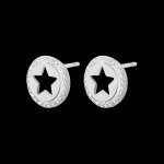 Boucles d'oreilles stellar - or blanc 9 carats et diamants