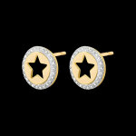 Boucles d'oreilles stellar - or blanc et or jaune 9 carats et diamants
