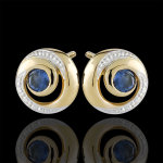 Boucles d'oreilles tourbillon infini - saphirs - or blanc et or jaune 9 Boucles d'oreilles tourbillon infini - saphirs - or blanc et or jaune 9