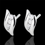 Boucles d'oreilles trilogie nid précieux - romance - or blanc 18 carats Boucles d'oreilles trilogie nid précieux - romance - or blanc 18 carats