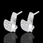 Boucles d'oreilles tropique or blanc 18 carats paves - 24 diamants