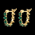 Boucles d'oreilles verdara  or jaune 9 carats et meraudes synth