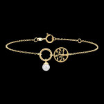 Bracelet abondance - arbre de vie - or jaune 18 carats et perle