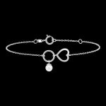 Bracelet abondance - coeur - or blanc 18 carats et perle Bracelet abondance - coeur - or blanc 18 carats et perle