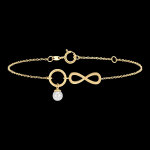Bracelet abondance - infini - or jaune 9 carats et perle
