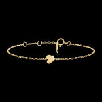 Bracelet c�ania � or jaune 9 carats et diamant synth�tique