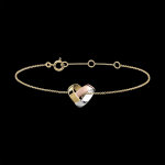 Bracelet coeur pliage 3 ors 9 carats
