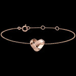 Bracelet coeur pliage or rose 18 carats