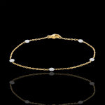 Bracelet constellation deux ors et diamants - or blanc et or jaune 18 ca