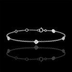 Bracelet eclosion - couronne de roses - diamants - or blanc 18 carats