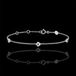 Bracelet eclosion - couronne de roses - saphirs - or blanc 18 carats