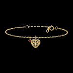 Bracelet flavia � or jaune 9 carats, diamant et rubis synth�tiques
