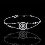 Bracelet fleur de sel - cercle - or blanc 9 carats et diamants