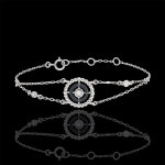 Bracelet fleur de sel - cercle - or blanc 9 carats et diamants noirs Bracelet fleur de sel - cercle - or blanc 9 carats et diamants noirs