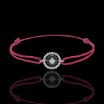 Bracelet fleur de sel - cercle - or blanc 9 carats et diamants noirs - c Bracelet fleur de sel - cercle - or blanc 9 carats et diamants noirs - c