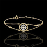 Bracelet fleur de sel - cercle - or jaune 9 carats et diamants