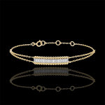 Bracelet fleur de sel - deux anneaux - or jaune 9 carats