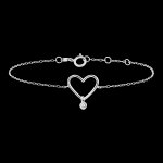 Bracelet fracheur - coeur diamant - or blanc 18 carats et diamant