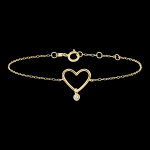 Bracelet fracheur - coeur diamant - or jaune 18 carats et diamant