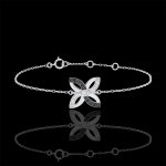 Bracelet fraicheur - lys d'et - or blanc 9 carats et diamants noirs