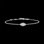 Bracelet fraîcheur - regard levant - or blanc 9 carats et diamants Bracelet fraîcheur - regard levant - or blanc 9 carats et diamants