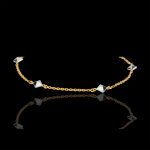Bracelet gense - diamants bruts bicolore - or blanc 18 carats