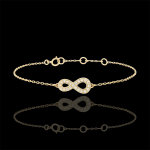 Bracelet infini - or jaune 9 carats et diamants Bracelet infini - or jaune 9 carats et diamants