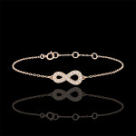 Bracelet infini - or rose 9 carats et diamants Bracelet infini - or rose 9 carats et diamants